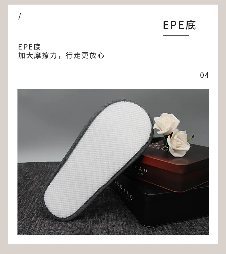 To Thick Plush Slippers Epe 7Mm Logo Once Printing Wholesale Homestay Hotel Disposable Pull
