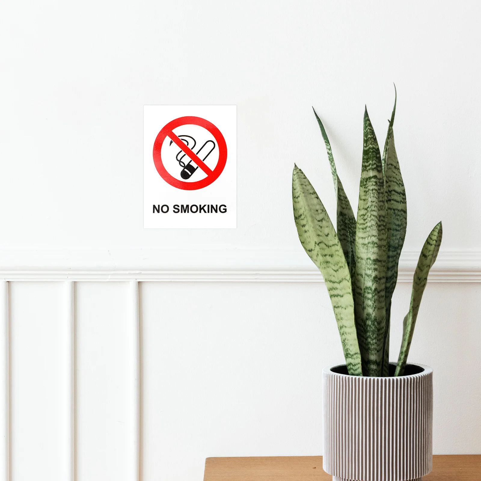 

6Pcs No Smoking Sign Rectangular Vinyl Sticker Clear Visible Anti Smoking Label for Business Public Spaces Industrial Workplace