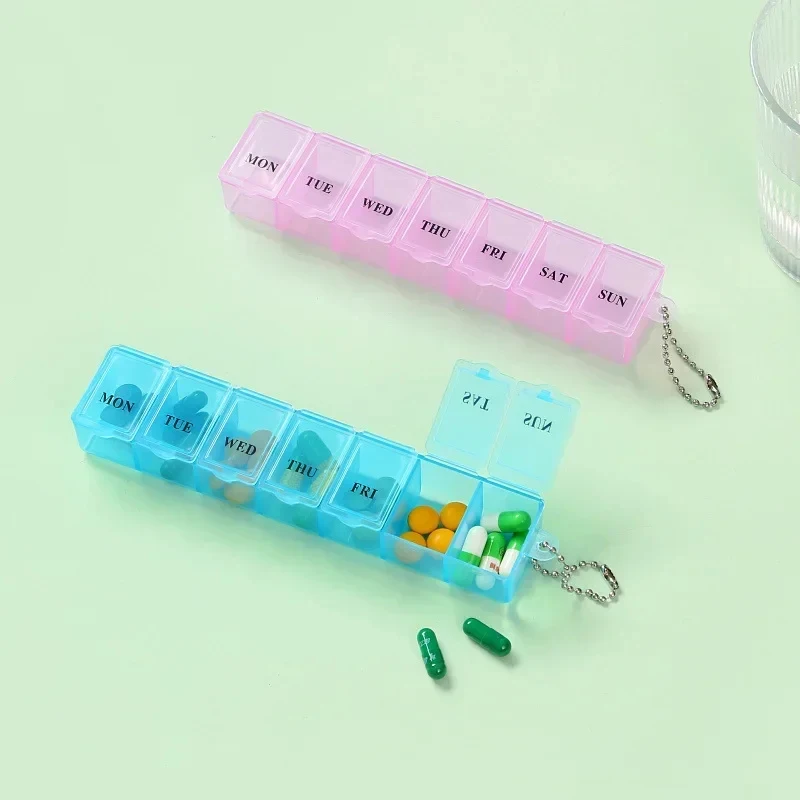 Mini Pill Case Box Organizer 7 Days Medicine Weekly Tablet Holder Storage Organizer Organizer Container for Vitamin Fish Oils