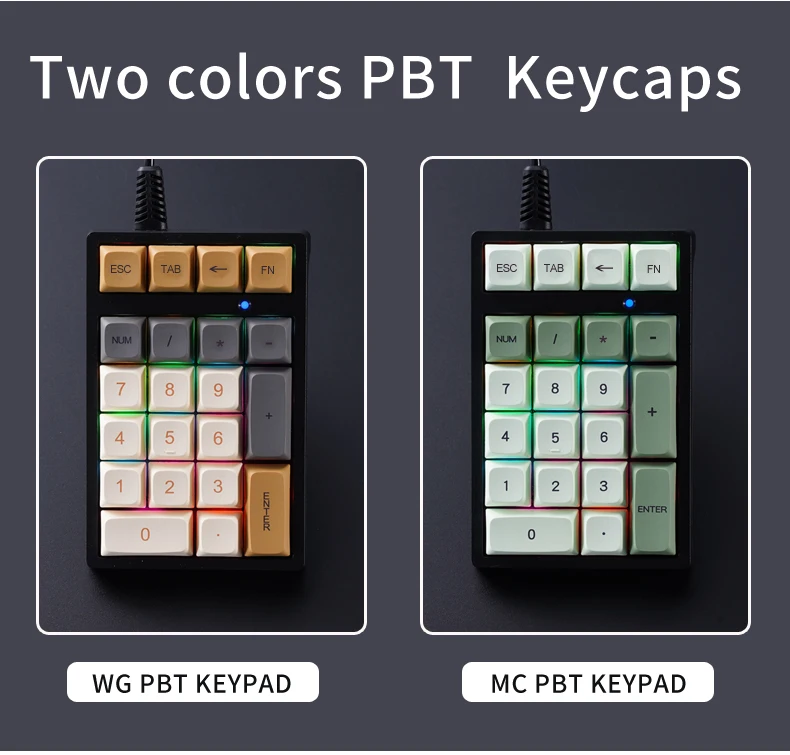 Custom APAYADO T21 Number Keyboard 21 Key Wired Mechanical Number Keyboard Multi Color Lights for Treasury Accounting Finance