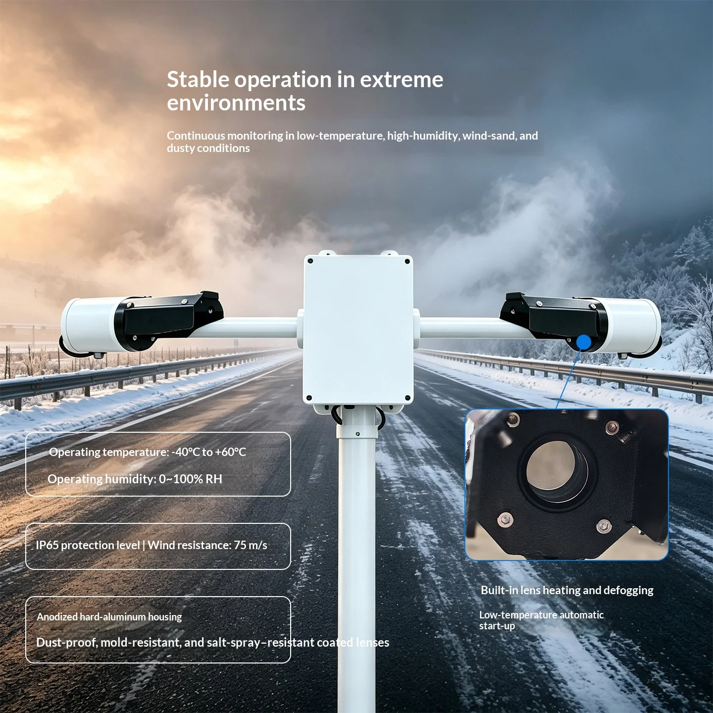 Tunnel Visibility Sensor YGC-NJD Highway Weather Station Forward-Scattering Visibility  for Haze and Weather Phenomena