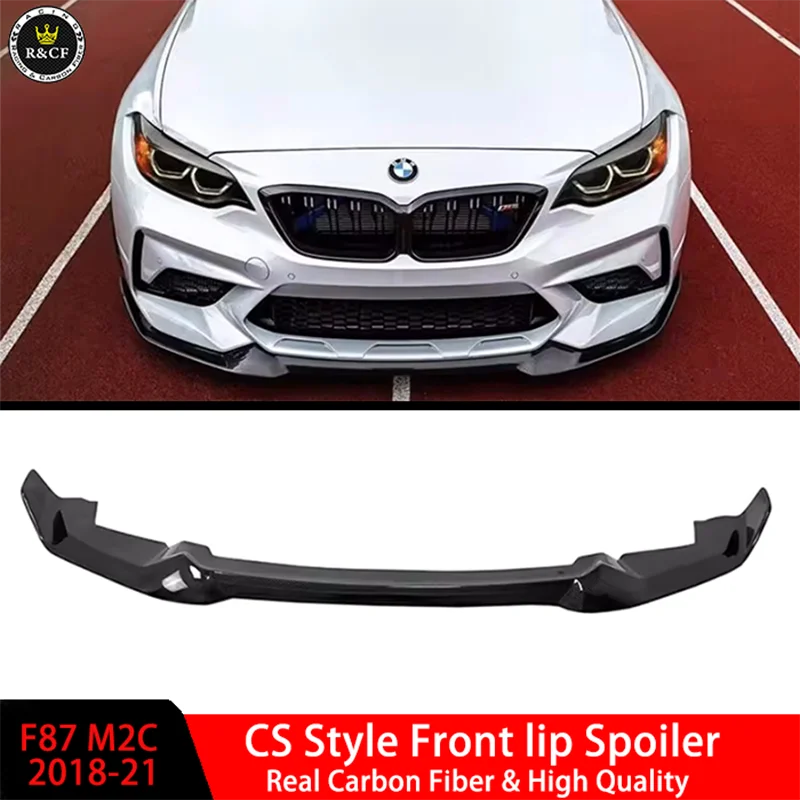 CS Style Carbon Fiber Front Bumper Splitter Lip Spoiler For BMW M2C Competition