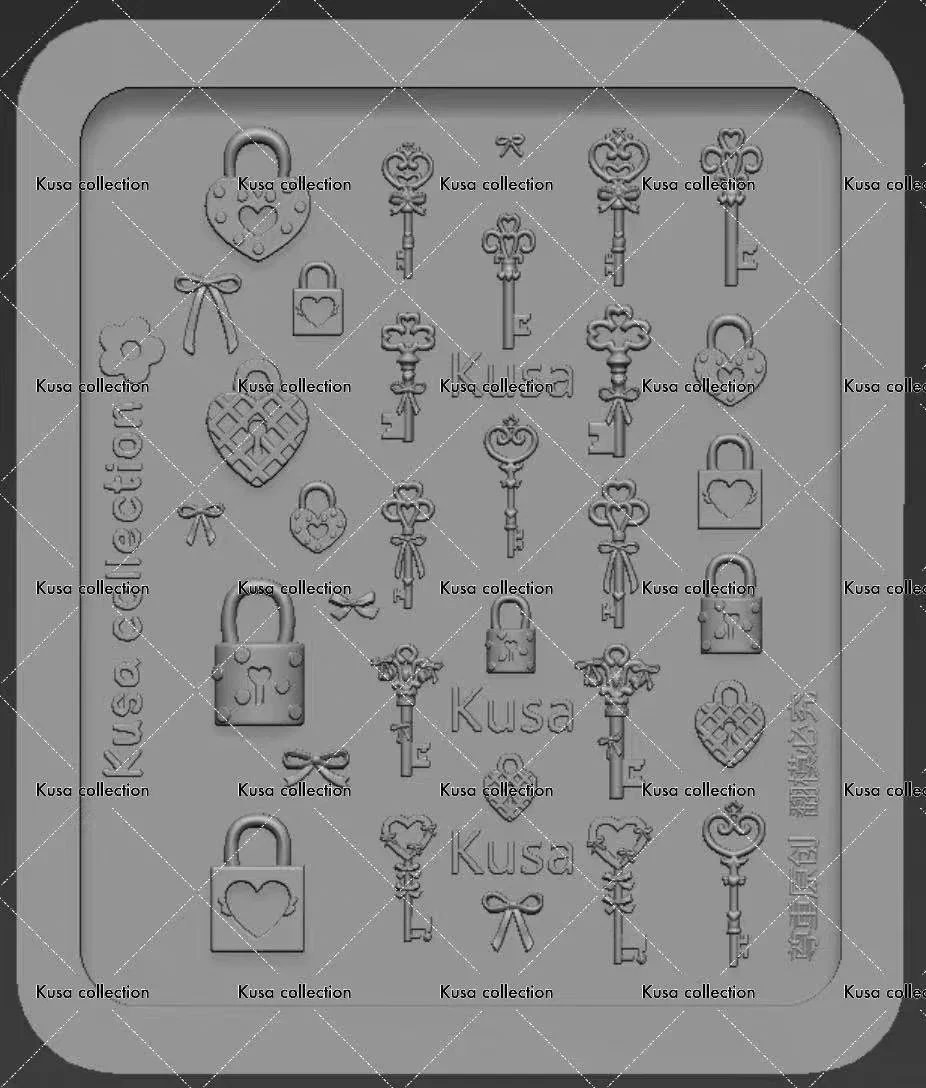 Moule acrylique 3D avec bouton de Fruits, serrure à clé, nœud de chat, décoration Nail Art, bricolage, modèle d'ongles en Silicone, 1 pièce