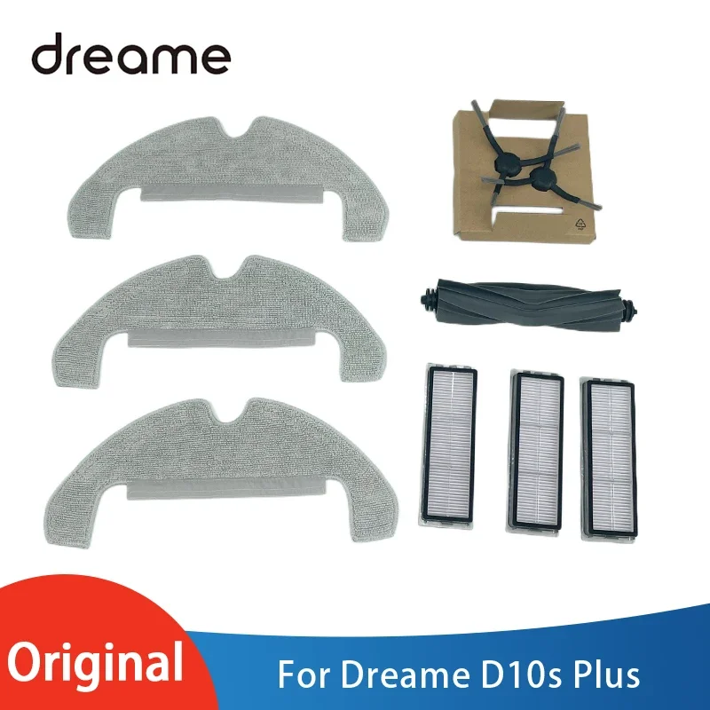 Original Dreame D10s Plus vacuum cleaner accessories, mop, filter, rubber brush, side brush set spare parts