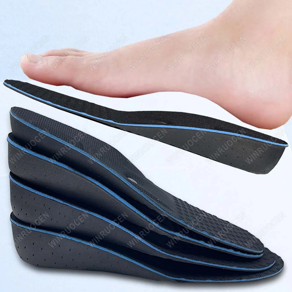 2-5cm Height Increase Insoles Magnet Adjustable Arch Support Shock Absorbant  Orthopedic Cushion Heel Inserts Unisex Foot Pads