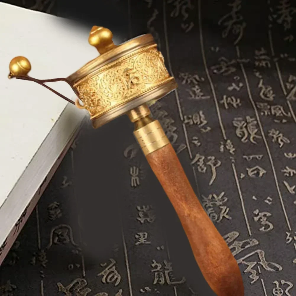 

1 X ручное молитвенное колесо 19,5*13*6 см, тибетское буддийское молитвенное колесо из сплава, расслабляющие музыкальные аксессуары для медитации