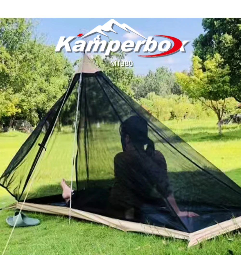 Kamperbox MT380 Moisture Proof Camping Tent B3 Micro Mesh Single Person Tent Glass Fiber Pole PU Polyester Bottom Outdoor Tent
