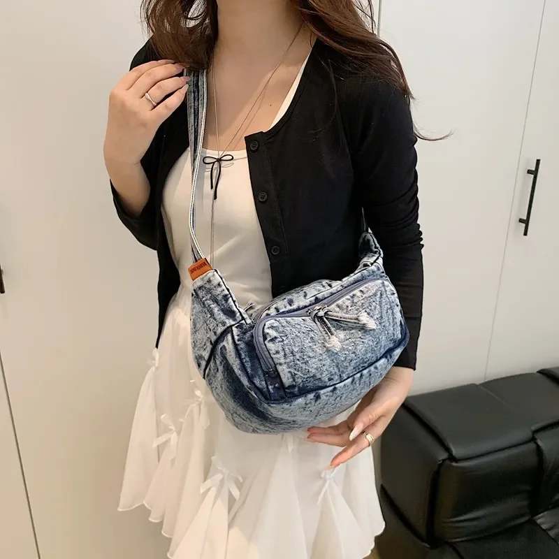 

Workwear Canvas Shoulder Bag Large Capacity Retro Denim Messenger Bag New Student Casual Handbag Crossbody Chest Bag Large