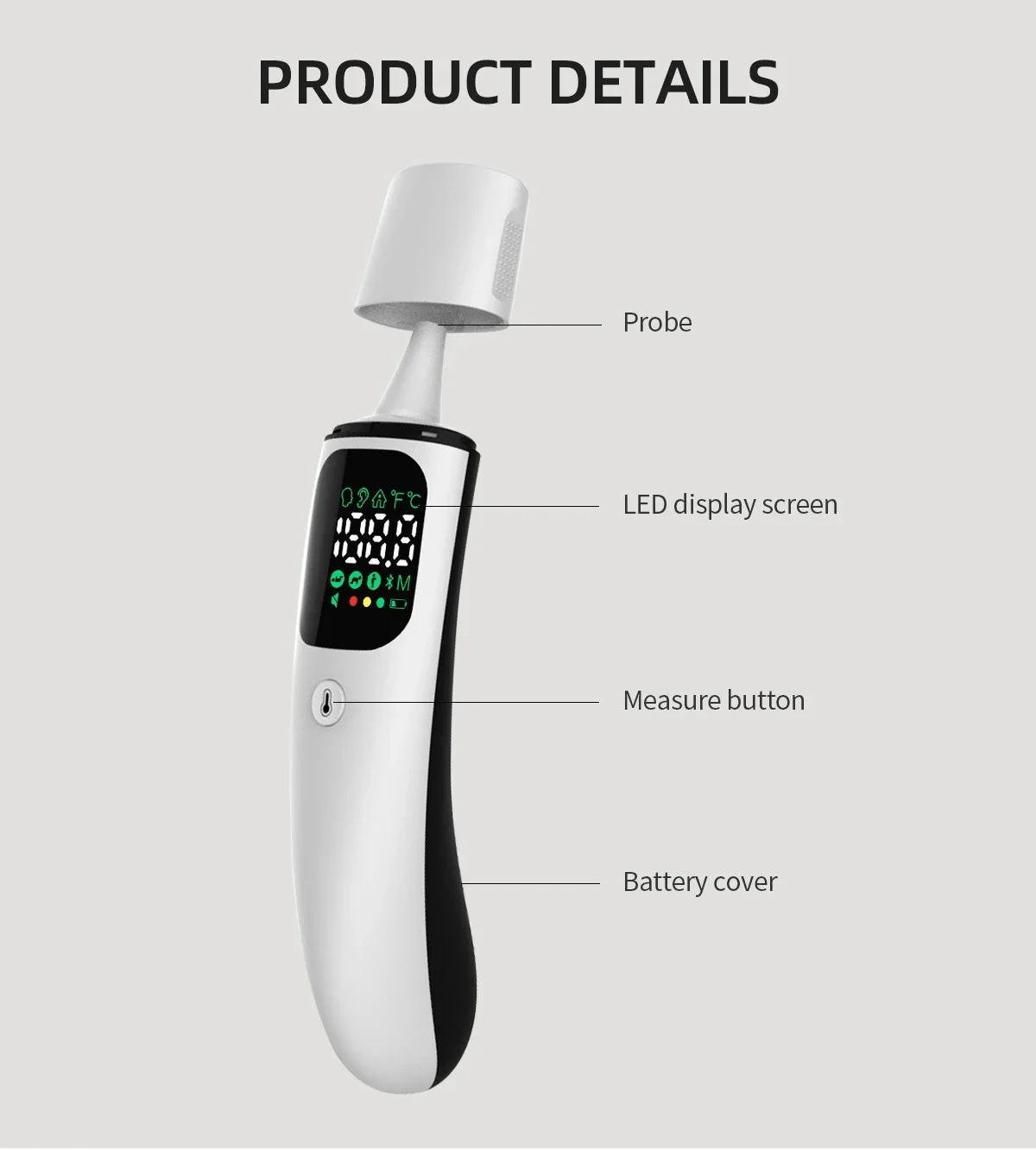 Led Digitale Thermometer Contactloze Infrarood Medische Thermometer Geschikt Voor Volwassenen En Zuigelingen, Nauwkeurige En Snelle Thermometer,