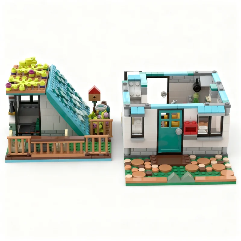 600 قطعة من مكعبات البناء النمطية لنموذج شارع مع منازل واسعة ومريحة، هدية عيد الميلاد، لعبة تركيب معمارية إبداعية