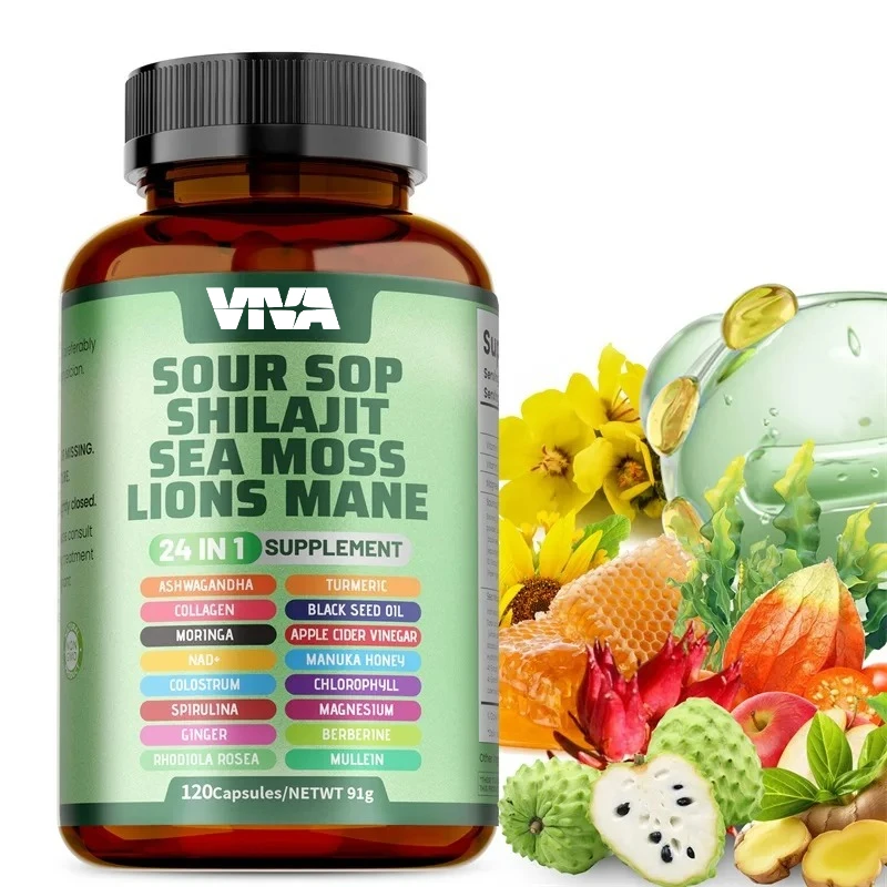 24-In-1 Soursop Capsules - Support Joint and Bone Health, Promote Digestion, Enhance Immunity, and Maintain Overall Health