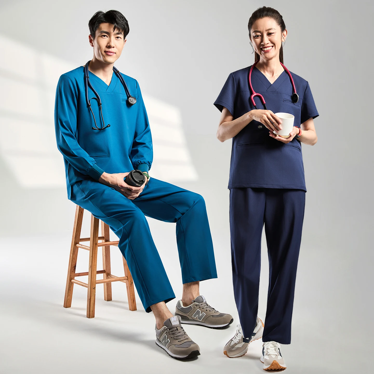 Uniformes hospitalarios para mascotas, batas médicas para médico, enfermera, centro de salud de manga larga corta, ropa de trabajo quirúrgica para dentista, mujeres y hombres 9905-02