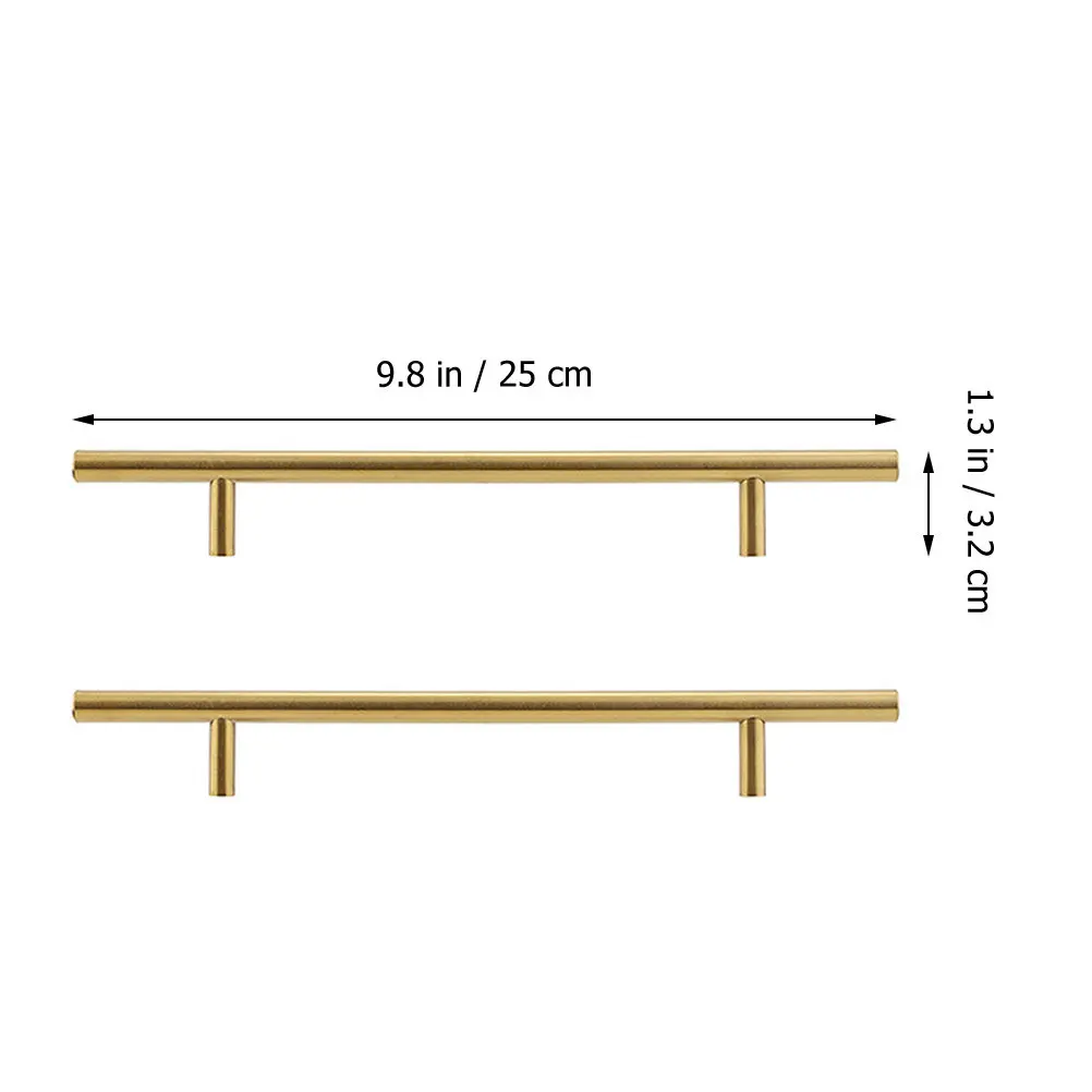 Stainless Steel Copper Plated Door Handle Pulls for Cabinets, Home & Office – Modern Simple Design with Comfort Grip