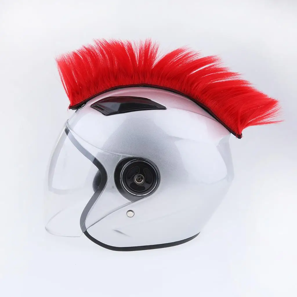 Costume Skinhead Wig Mohawk Helmet Accessory Multicolor Fiber Hair for Half Helmet Motorcycle Cosplay