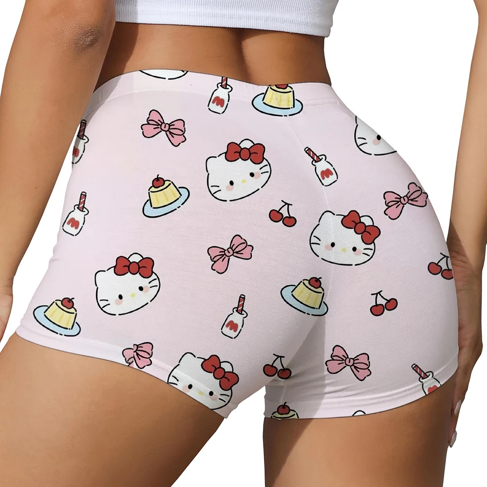 Pantaloncini da yoga da allenamento per yoga da donna personalizzati Hello Kitty Pantaloncini da corsa per motociclisti atletici da palestra
