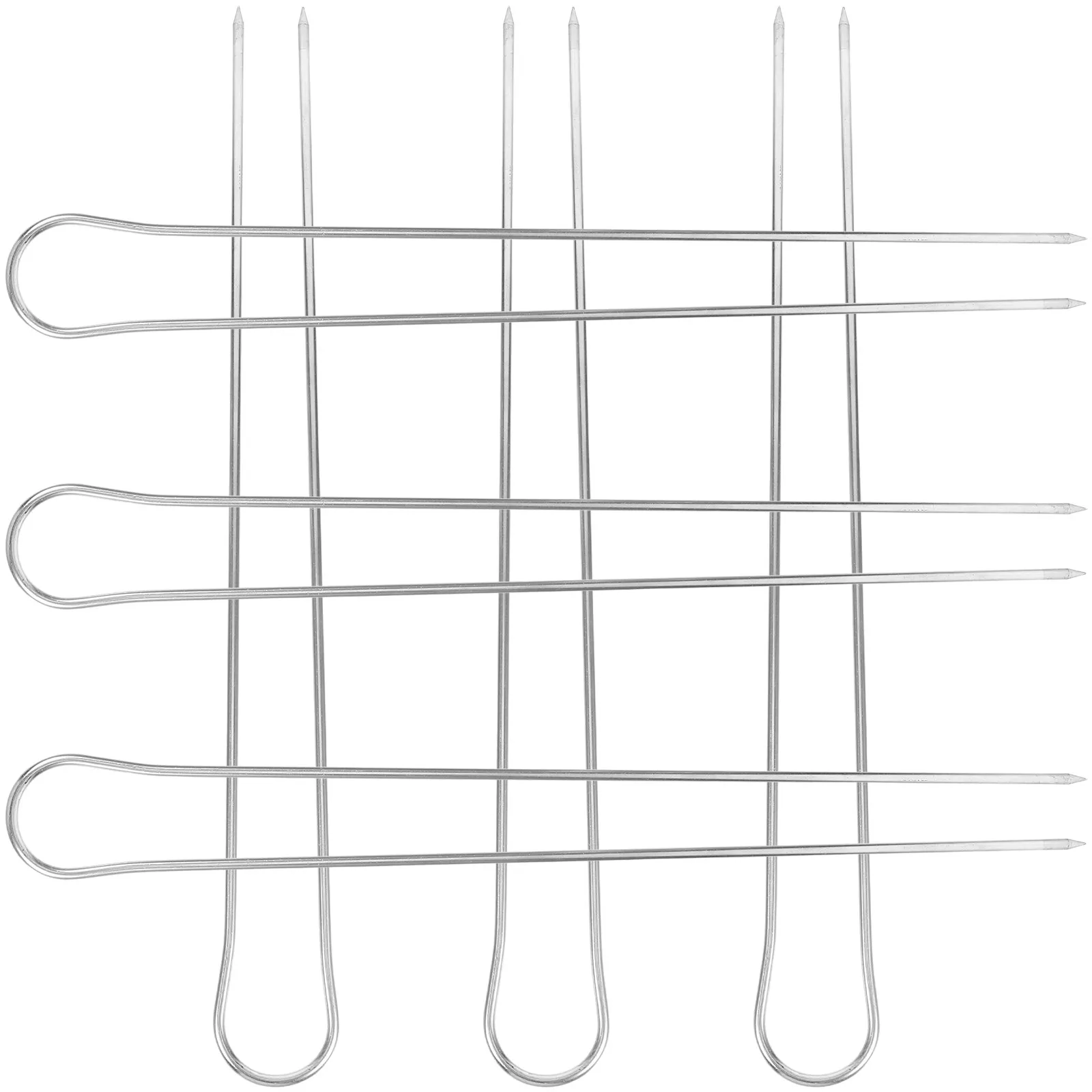 

6pcs Stainless Steel Bbq Skewers U-Shaped Grilling Forks Heavy Duty For Chicken Beef Kebab Vegetables Family Gatherings Grill