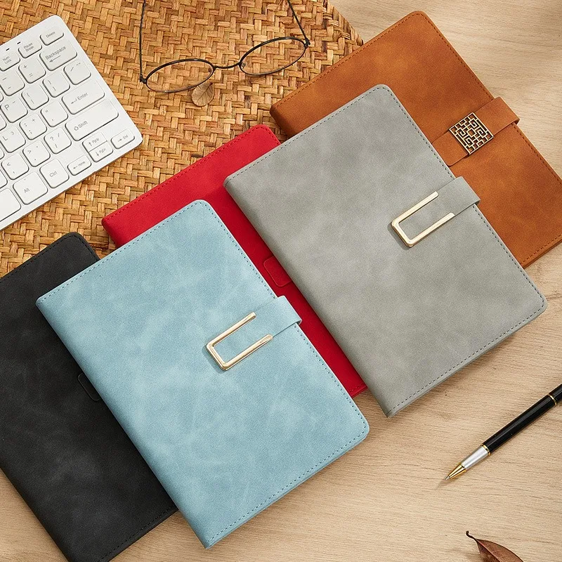 Vintage A5 Leather Notebook with Personalized Soft Cover - Perfect for Business Meetings and College Life Note Book