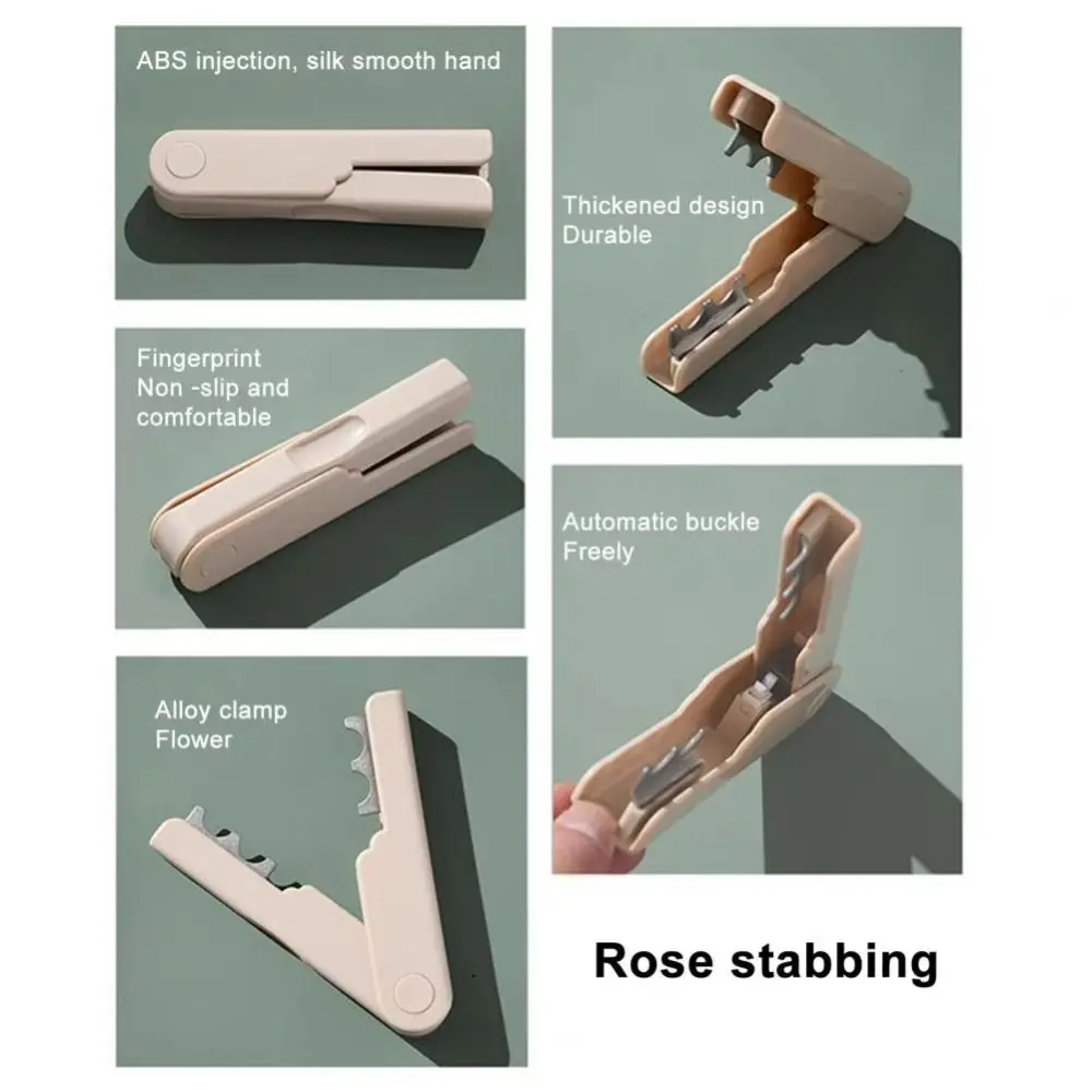 Auto Buckle Rose Thorn Stripper Finger Groove Pliers Flower Stem Leaf Cut Remover Home Accessories Gardening Supplies