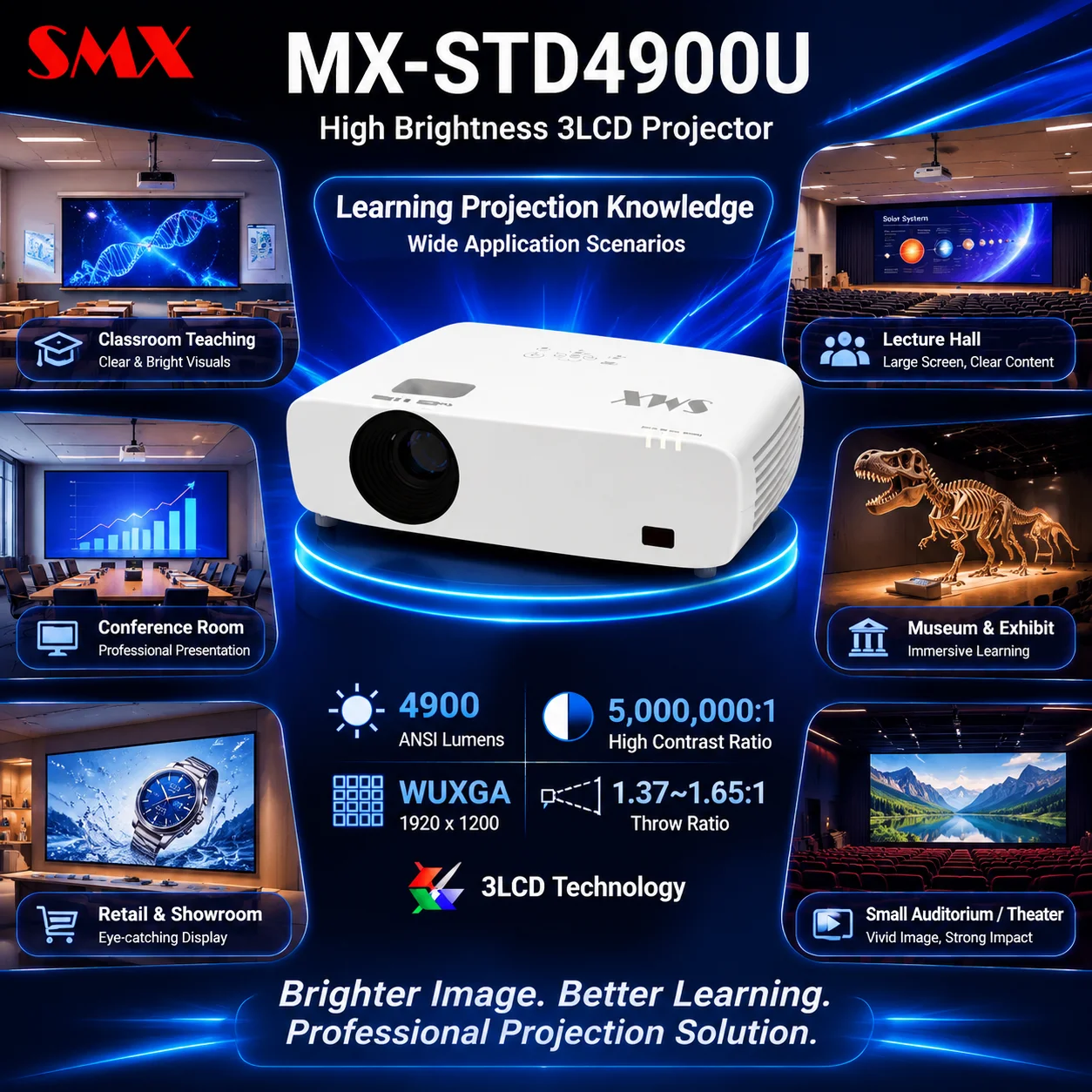Professional Installation Projector 4900 ANSI Lumens Laser Display Solution for Immersive Experience and Corporate AV