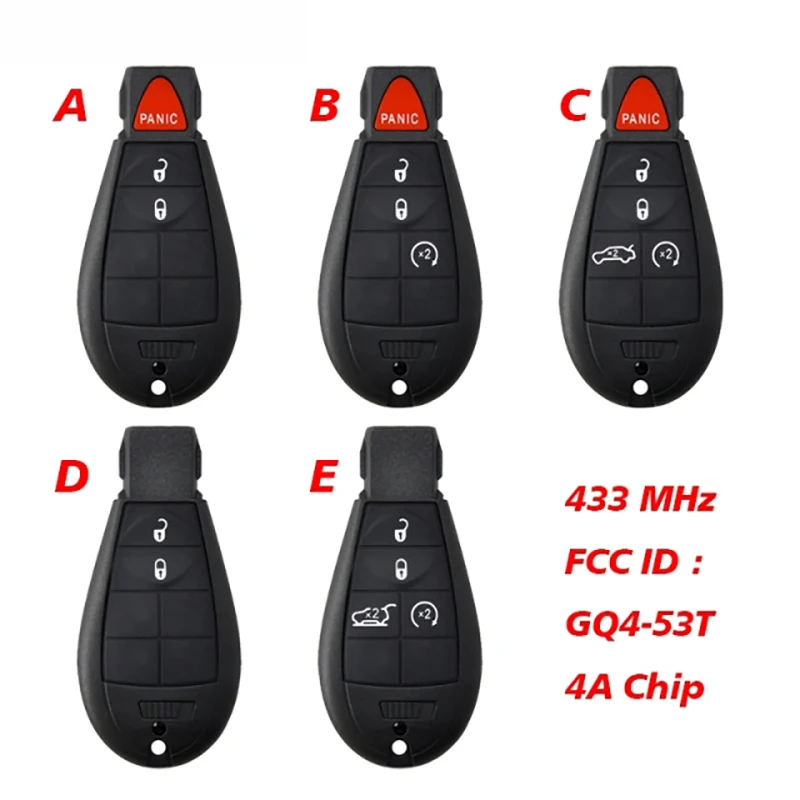 

CN086040 Key Fob Replacement For Jeep Cherokee Sport KL 2014-2019 Remote Fobik Key 433MHz FCC ID GQ4-53T