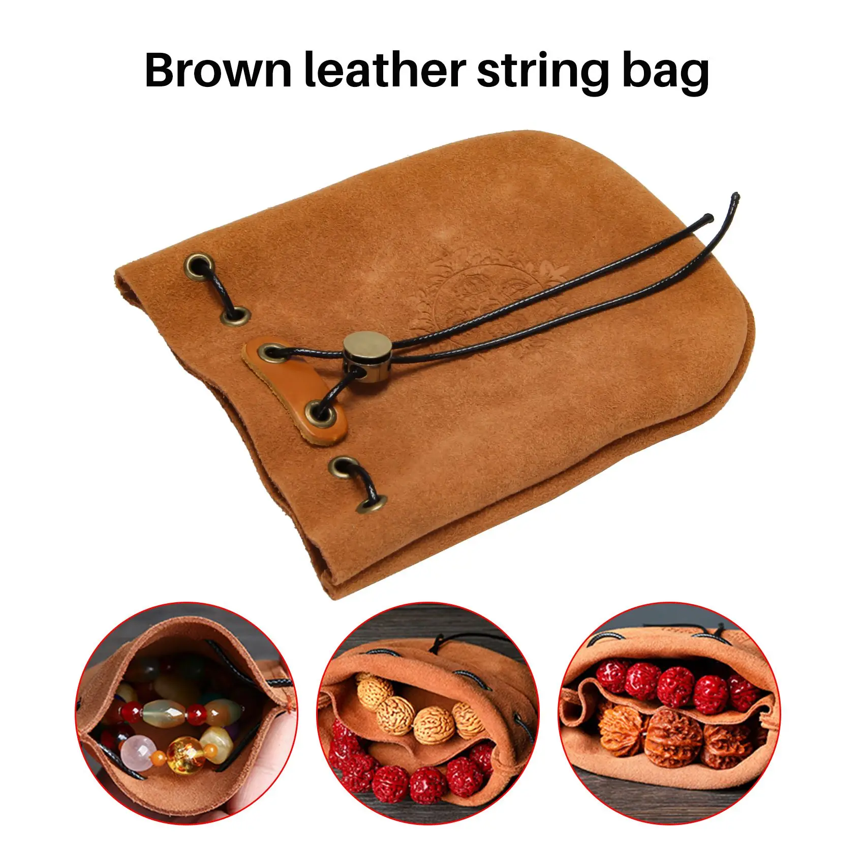 Outdoor Leather Cheap Coin Purse Coin Bag Drawstring Pouch Calabash Jewelry Packing Bags