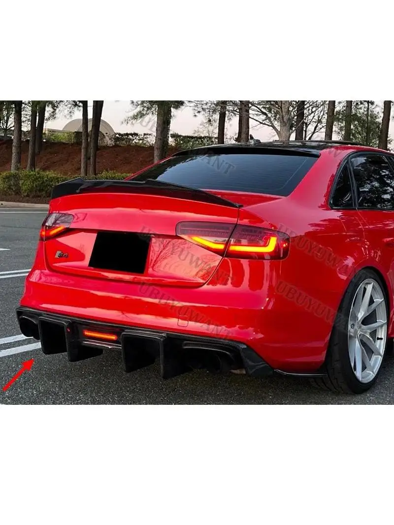 Dla Audi A4 S4 B8 B8.5 Sedan 4-drzwiowy 2008-2016 Tylny Dyfuzor Spoiler Zderzaka Dolna Listwa Ochronna Body Kit — 2
