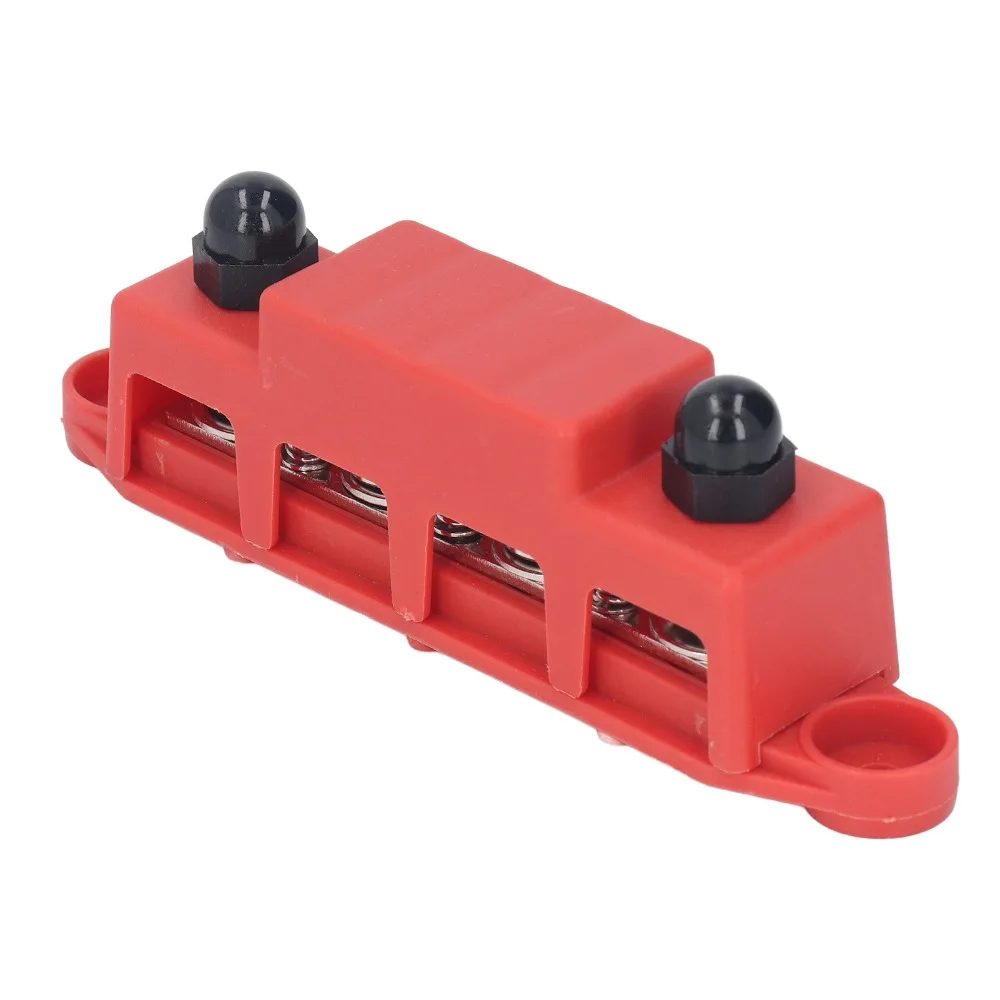 

4 Position M10 Studs Bus Bar M10 3/8 48VDC 250A 4 Position Bus Bar Red/Black 4 Position Distribution Block Marine