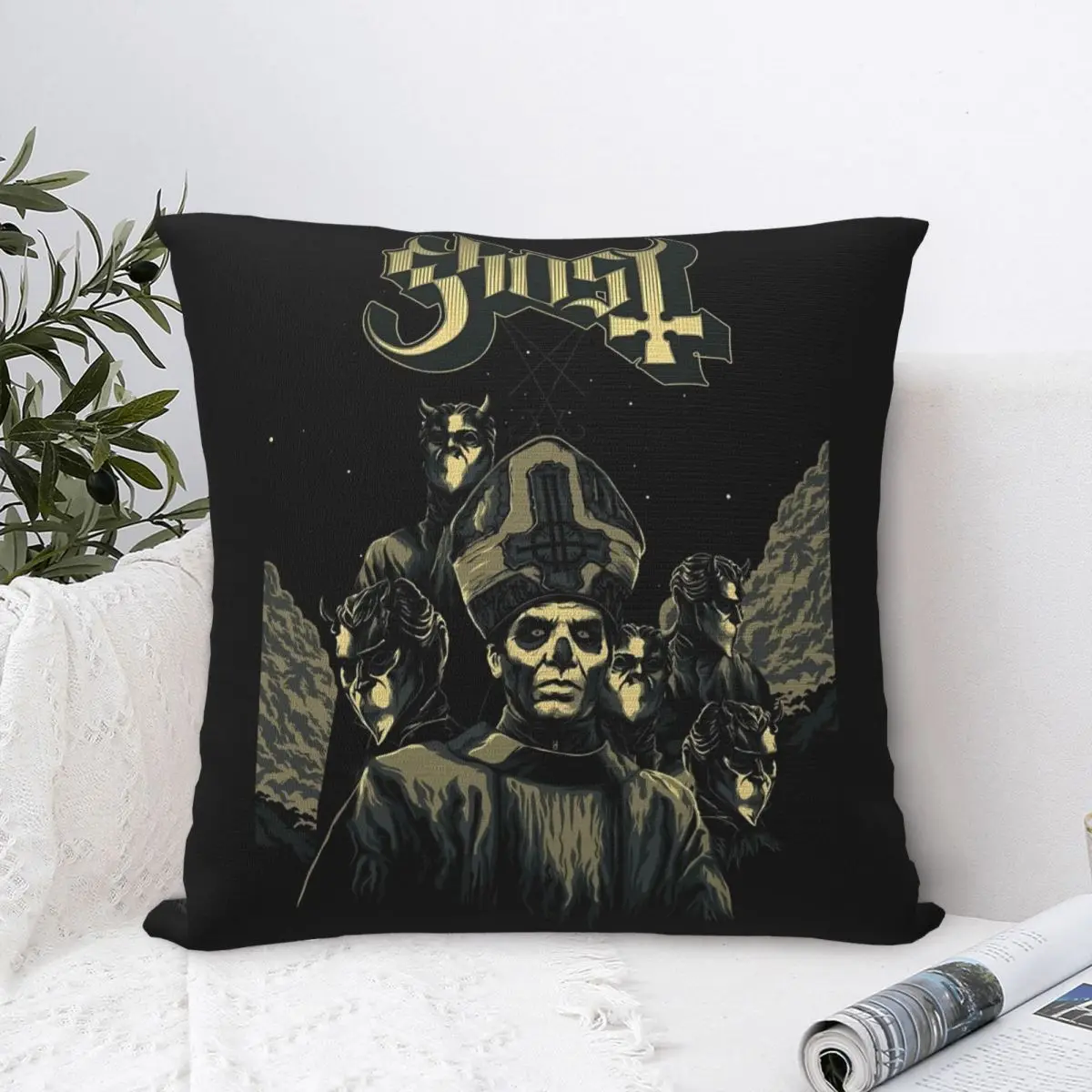 G-Ghost Music Pillow Cover Heavy Metal Rock Retro Pillow Case For Chair Sofa Home Decoration Cushion Cover Pillowcases Gift