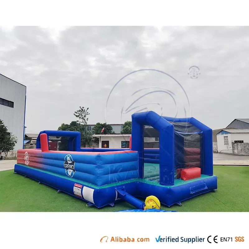 Wholesale Price PVC Tarpaulin Soap Inflatable Football Pitch Interactive Sports Games Inflatable Soccer Field for Kids Adults