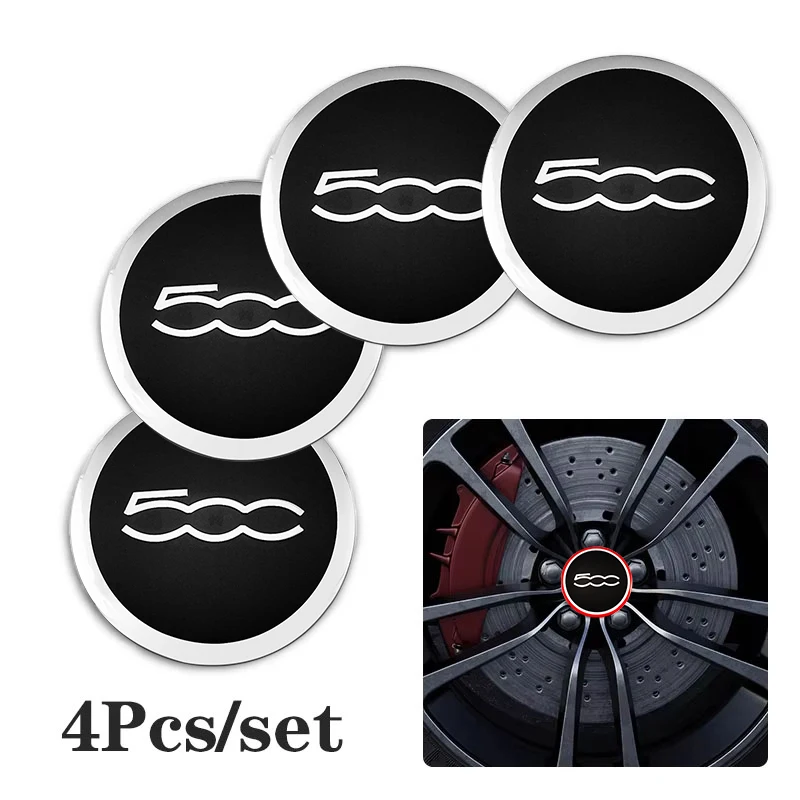 4Pcs 56mm Car Wheel Center Hub Caps Emblem Stickers For FIAT 500 Punto Abarth Tipo Stilo Palio Bravo Doblo Panda Ducato Fiorino