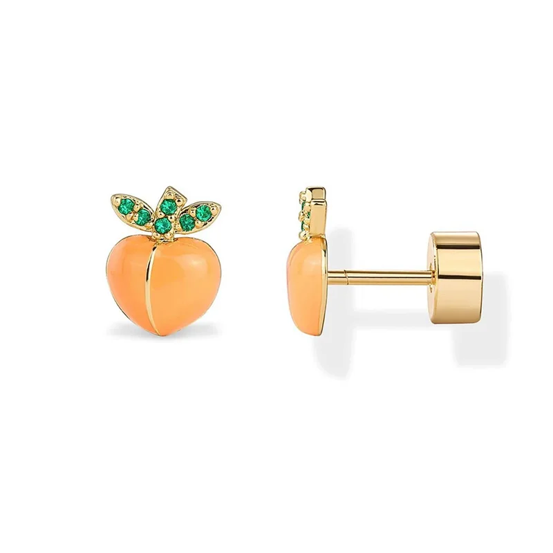2pcs Women's Stud Earrings Cherry Plant Design, Gift Set