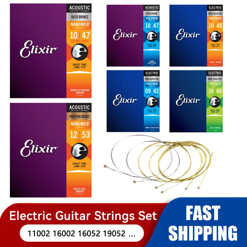 10 Uds Elixir Nanoweb fósforo guitarra acústica 16052 cuerdas de guitarra eléctrica 12052 Accesorios para Instrumentos Musicales envío gratis