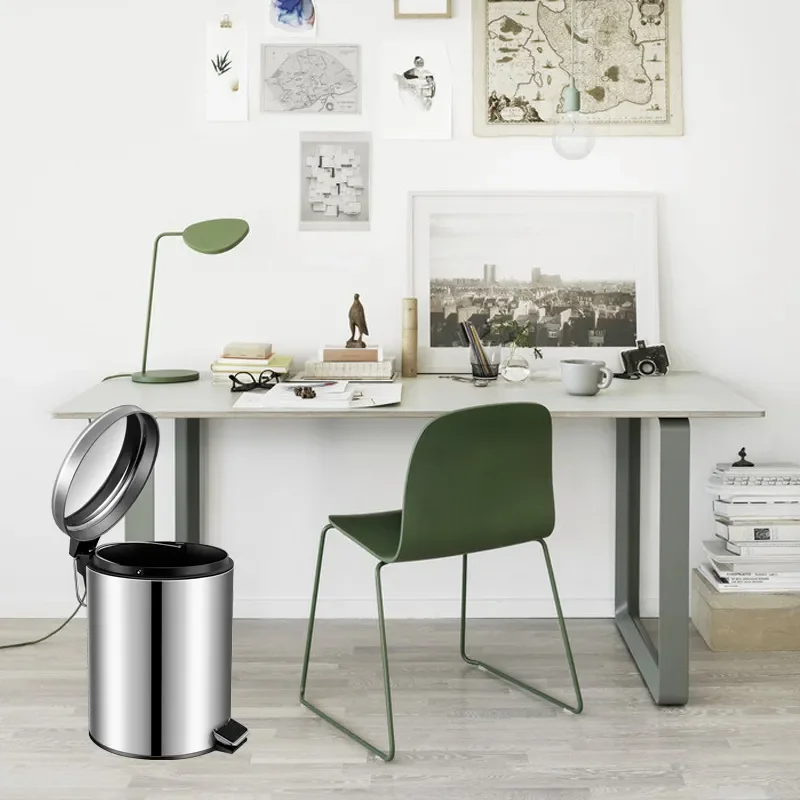 for Cross-border Special Toilet Foot-pedal Trash Can with Lid Household Living Room Bathroom 5L Hot-selling Mute