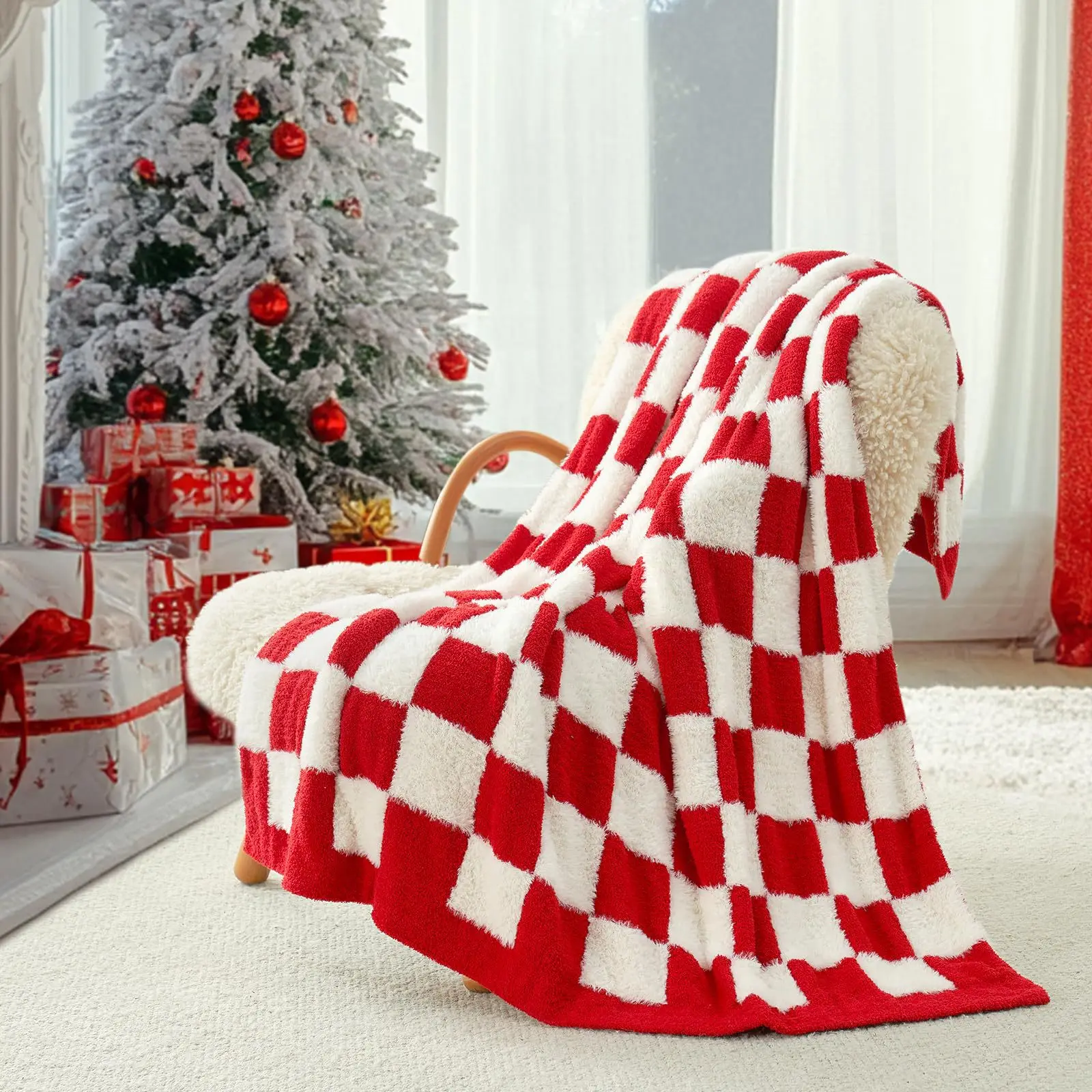 Simple plaid pattern blanket baby lunch break blanket comfortable flannel home thermal blanket factory direct sales