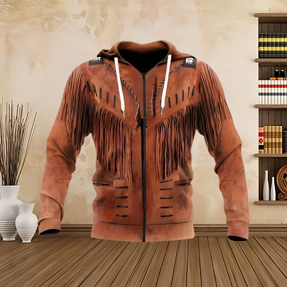 

Mens Zipper Hoodie 3D Print Graphicbrown Casual Long Sleeve Jacket with Drawstrings Oversize Sweatshirt Khaki Zip up Hoodie Top