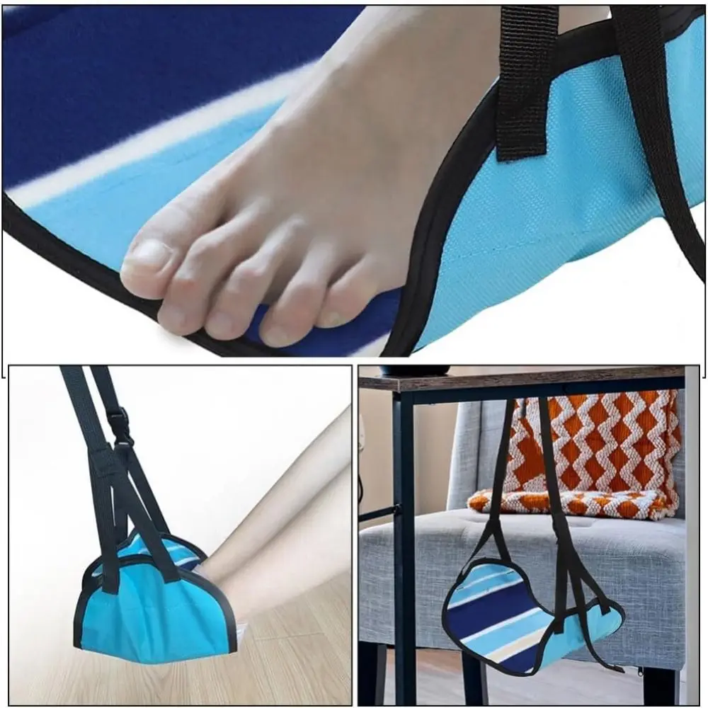 ปรับแบบพกพา Travel Footrest Breathable สบายเครื่องบินเปลญวนเท้าลดฟุตบวมผ่อนคลายขาของคุณ