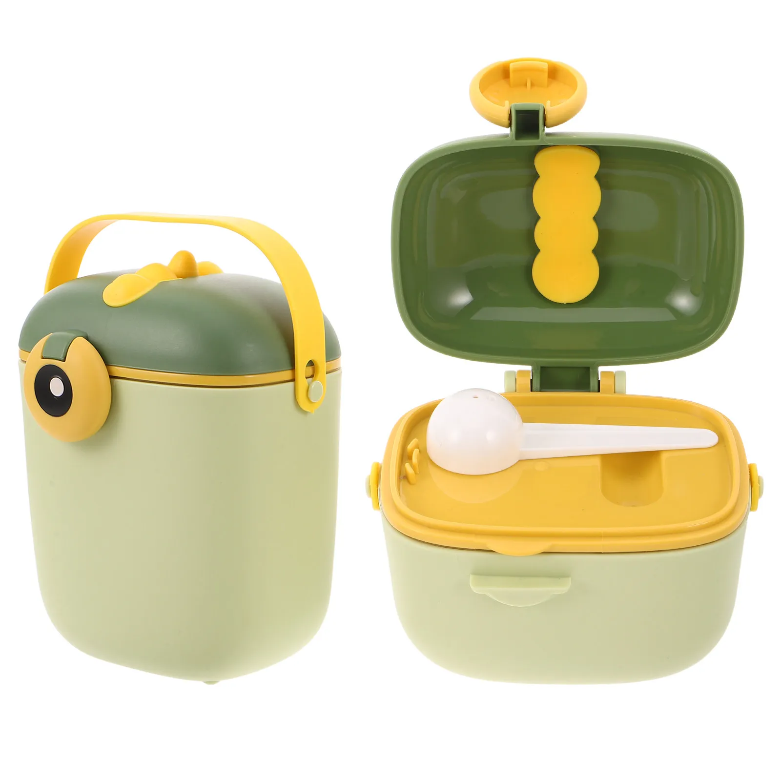 

2Pcs Leakproof Baby Formula Dispenser Portable Milk Powder Container Dinosaur Design Travel Feeding Snack Holder