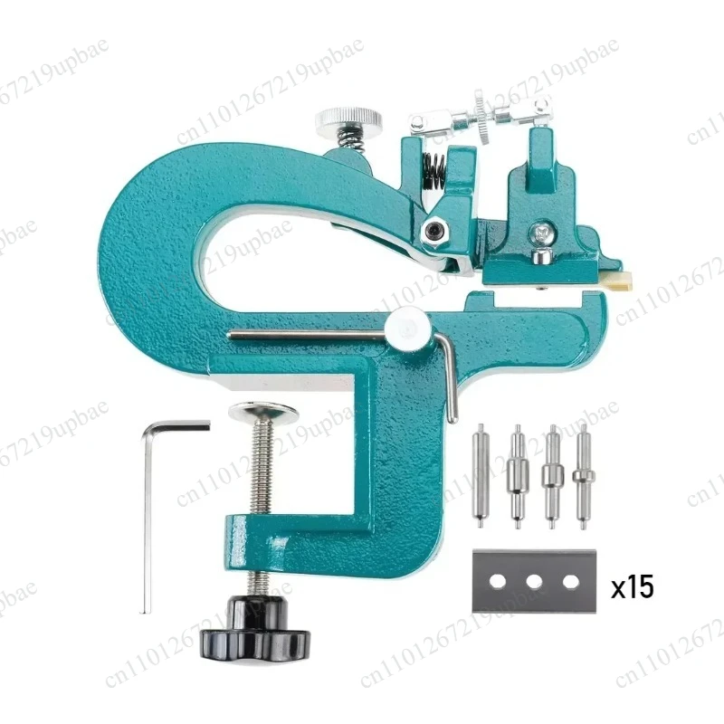Manual Leather Peeler Splitter Machine Leathercraft Edging Cutting Paring Device with 15 Blades for Vegetable‑Tanned Leather