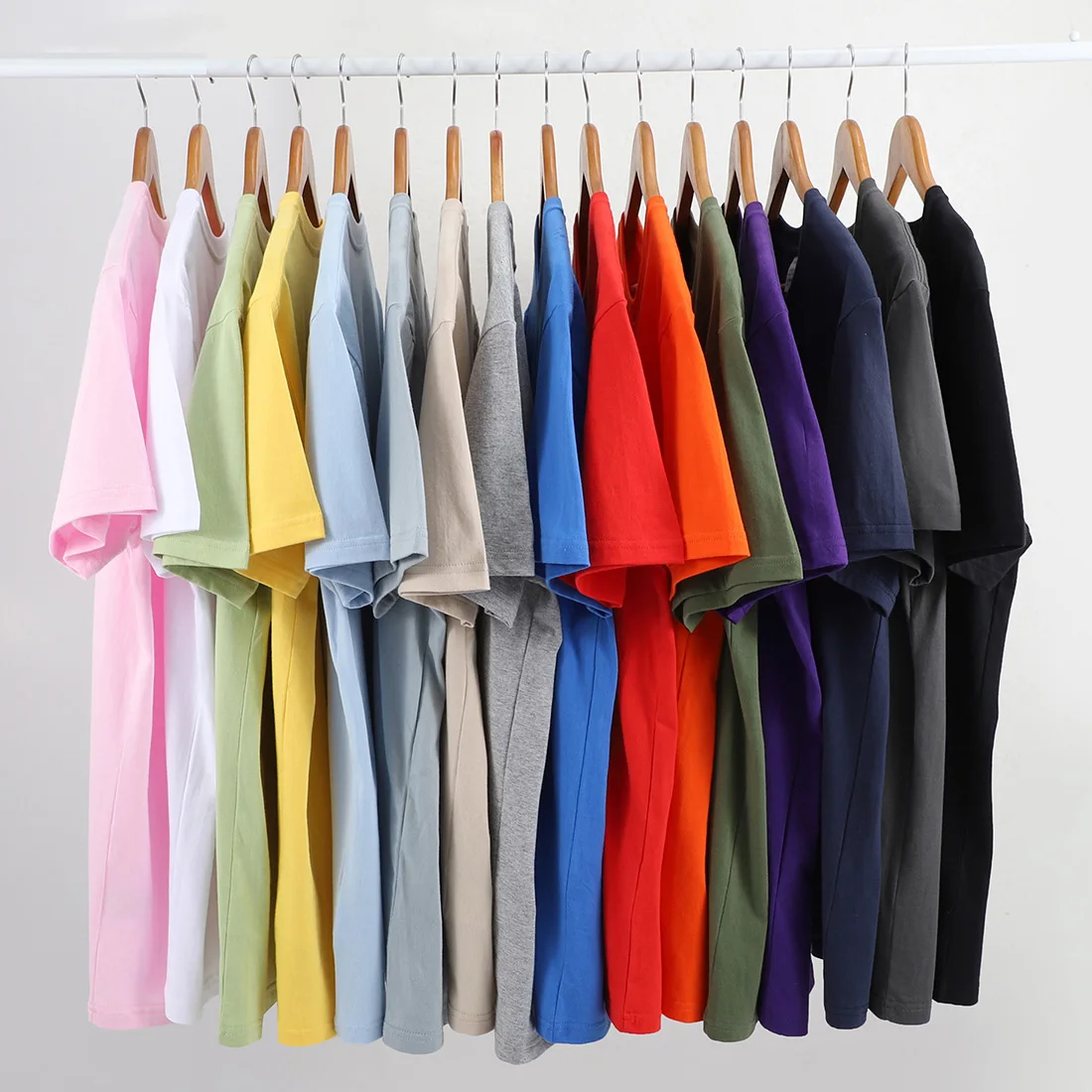 100% Cotton Solid T Shirts Mens Short Sleeve Clothing Causal O-neck Basic Tees Woman Customized Male Tops Bulk T-shirt Wholesale