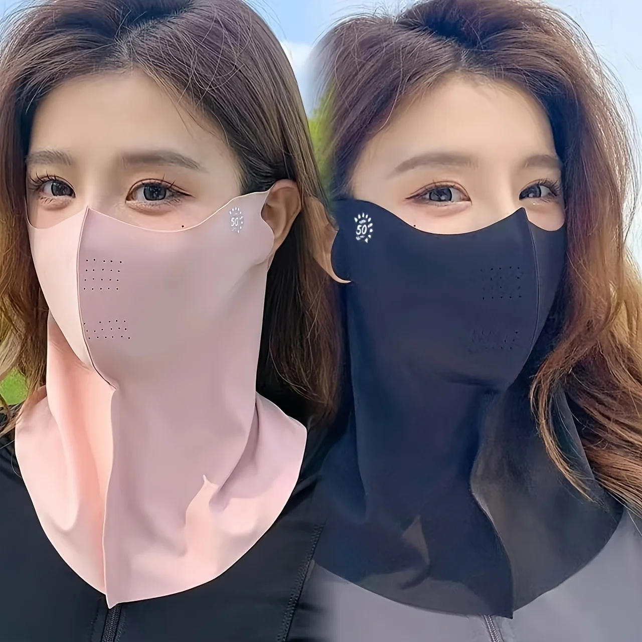 

activities ﻿ 1-unit ventilated ice silk fabric mask, wind-resistant, full face, neck, sun protection for exterior use