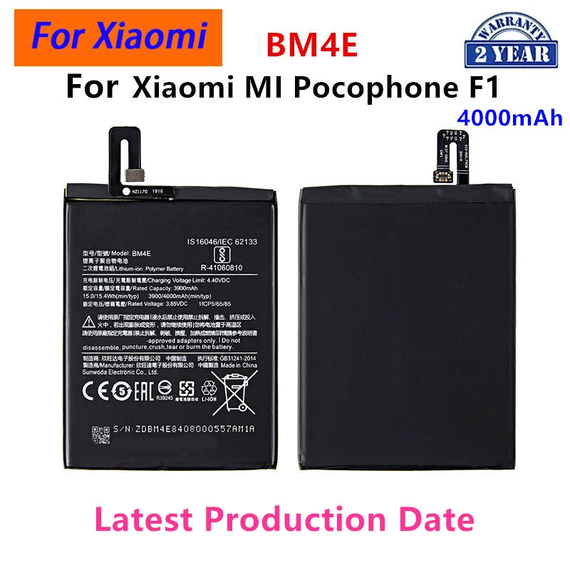 

Brand New BM4E 4000mAh Battery For Xiaomi MI Pocophone F1 BM4E High Quality Phone Replacement Batteries