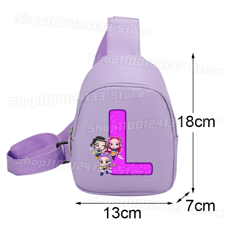 شيطان هنتر فتاة حقيبة كتف امرأة الهاتف Crossbody حقيبة اليد لطيف رسائل A-Z أنيمي طباعة الاطفال Kawaii بولي Leather الجلود الصدر حزمة #2