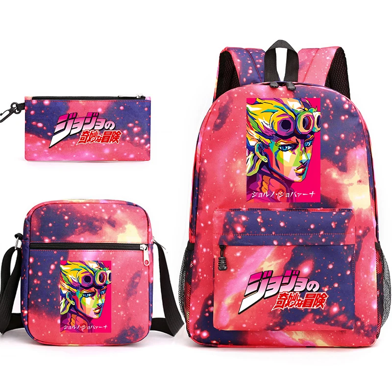 

Jojo Bizarre Adventure anime backpack set youth student school bag shoulder bag pencil case 3-piece set back to school gift