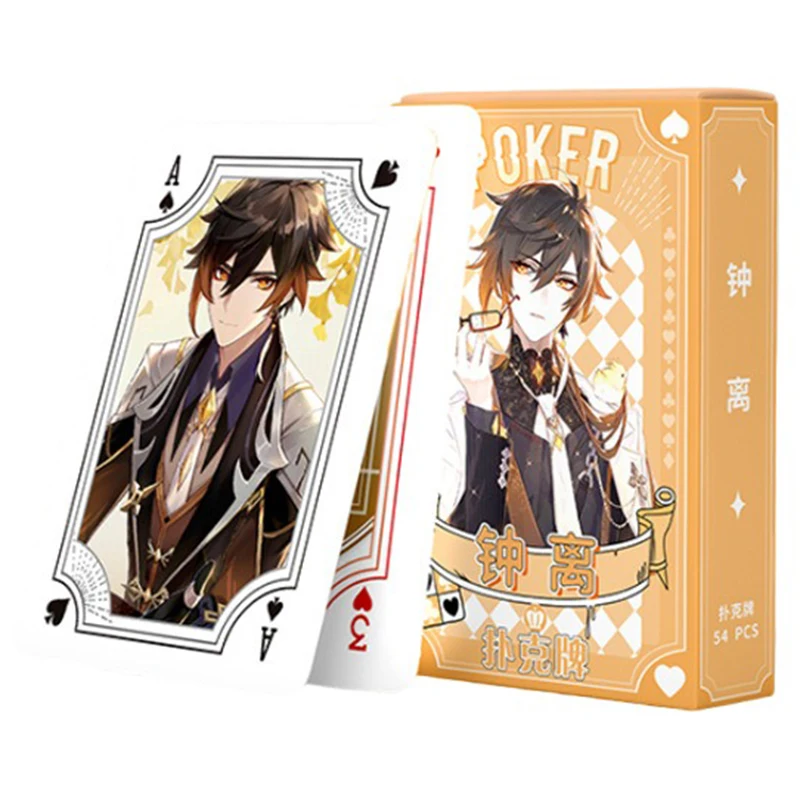 Genshin Impact Morax poker playing cards board games child kids toys Children toy deck card game set Anime