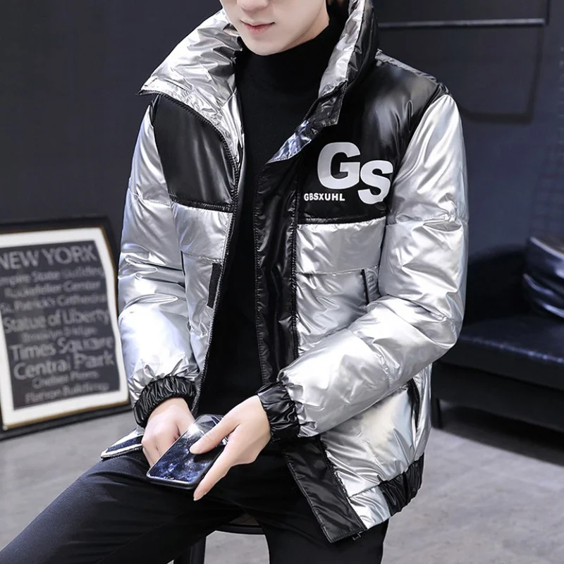 

Men's Padded Jacket Man Male Casual Down Cotton Coat For Korean Fashion Winter Clothes Men Bright