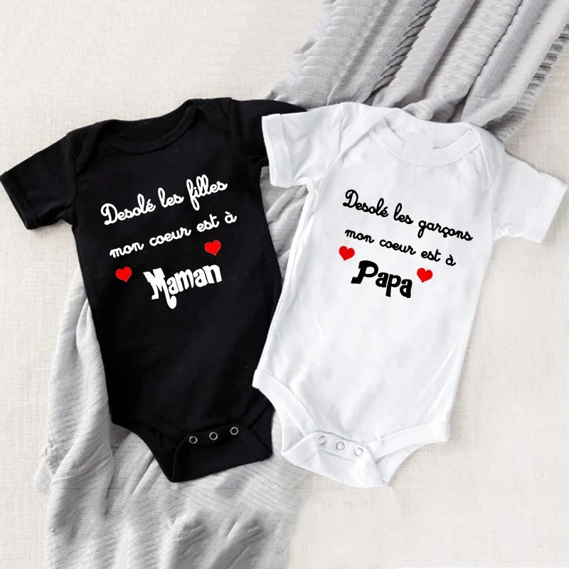 

Sorry Girls Boys My Heart Is Mom or Dad Newborn Baby Bodysuits Clothes Funny Cute Toddler Infant Jumpsuits Bodysuit Outfits