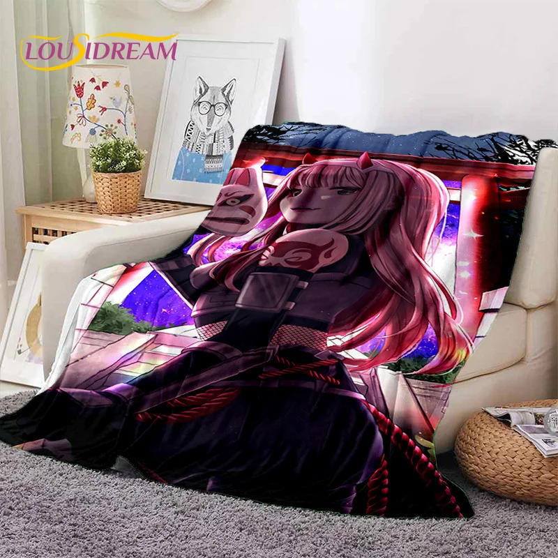 

Zero Two Sexy Girl DARLING in The FRANXX Cartoon Flannel Blanket for Bed Bedroom Sofa Picnic,Throw Blanket for Outdoors Leisure