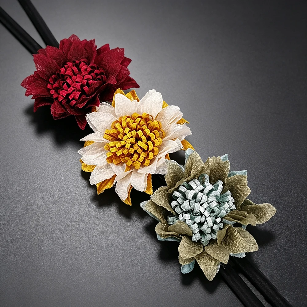 UKEBAY Neue lange Pulloverketten für Damen, handgefertigte Designer-Halsketten, Gummi-Anhänger-Halskette, Blumen-Accessoires, Boho-Vintage-Schmuck – Detail 4