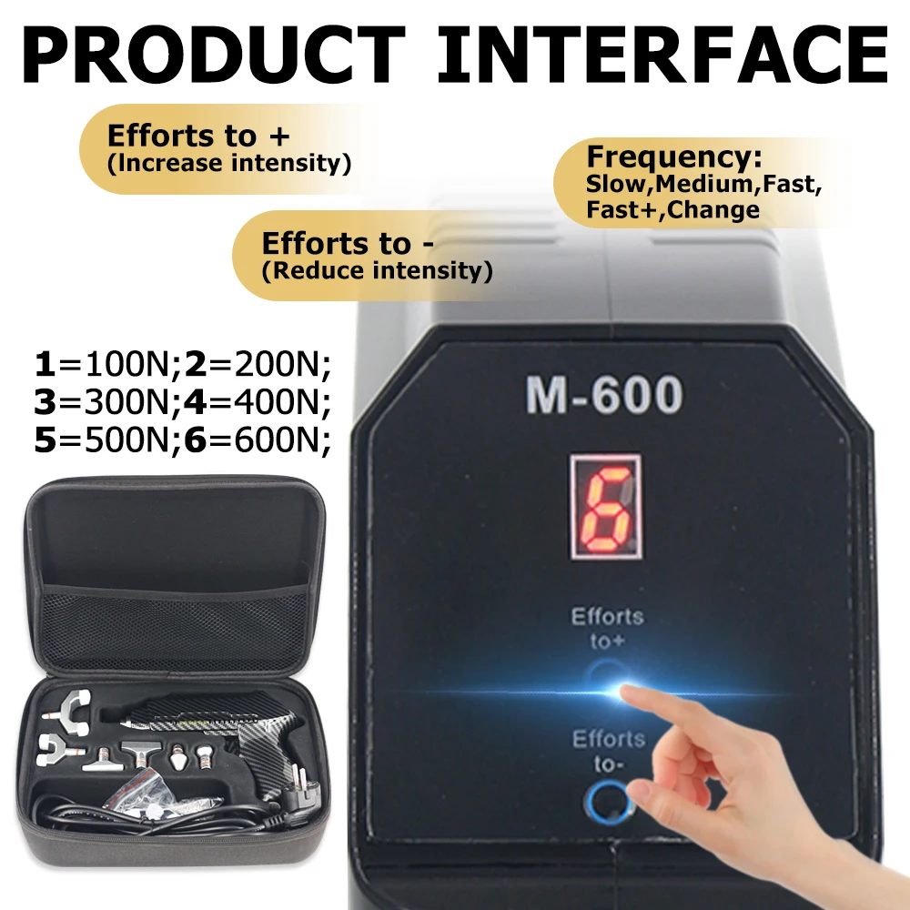 أدوات تعديل العلاج بتقويم العمود الفقري مدلك الجسم تفعيل العلاج تصحيح العمود الفقري 600N العلاج الطبيعي بندقية كهربائية