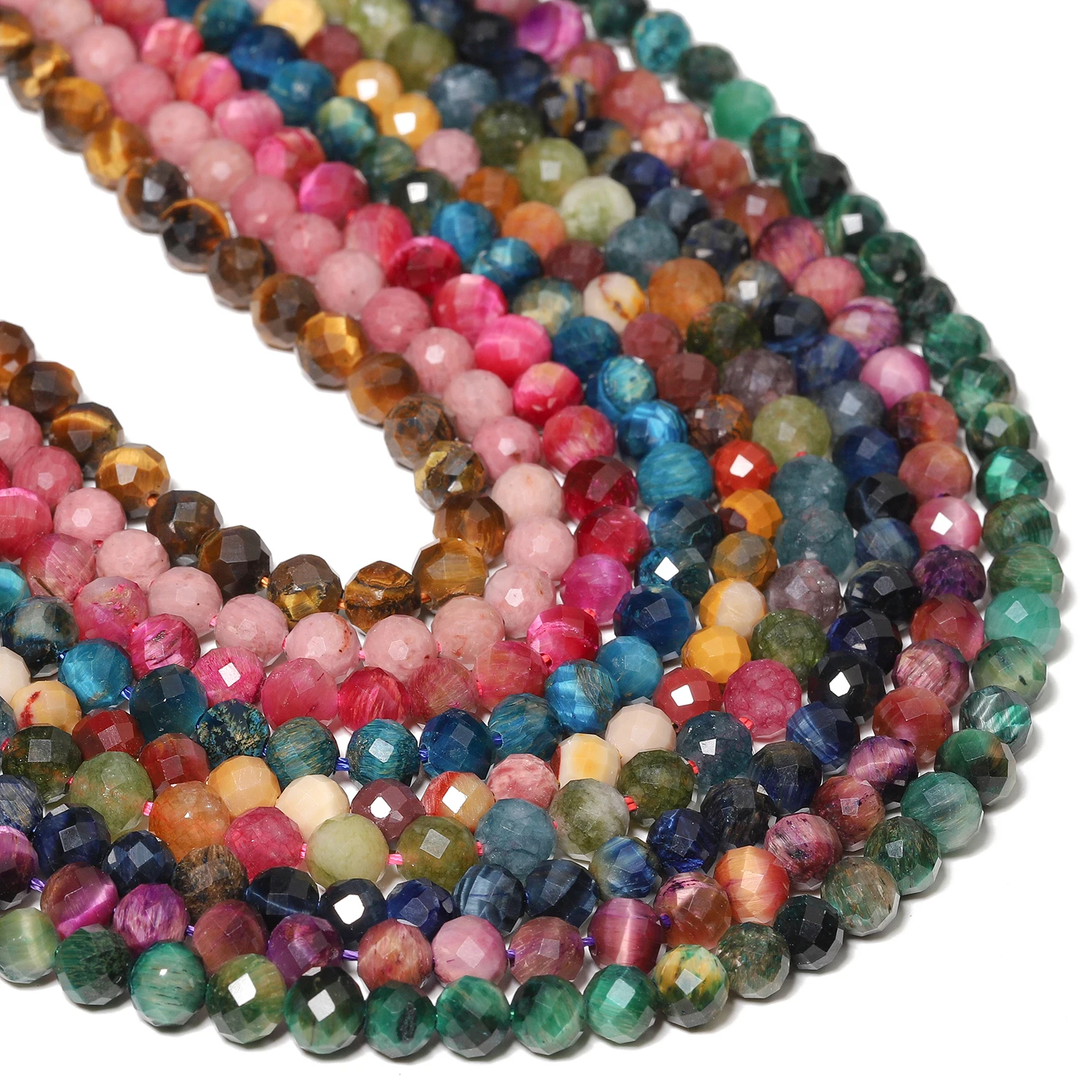 

6mm Natural Stone Faceted Tiger Eye Jasper Red Wood Grain Round Beads for Jewelry Making DIY Bracelets Earring Keychain Pendants